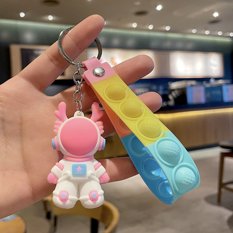 Wholesale PVC Space Dragon Leather Rope Keychains